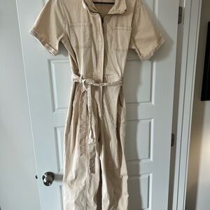 Skies Are Blue Cream Jumpsuit